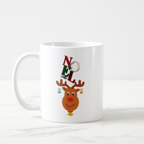 Noel Deer Bells Bauble Rudolf Snowflakes Christmas Coffee Mug