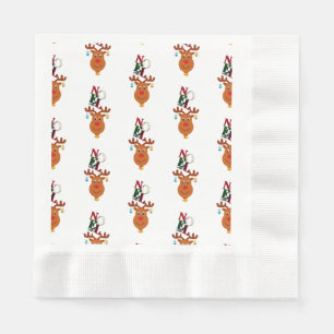 Noel Deer Bells Bauble Rudolf Snowflakes Christmas Napkins