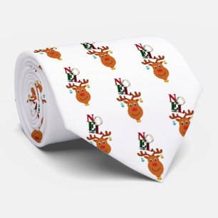 Noel Deer Bells Bauble Rudolf Snowflakes Christmas Neck Tie