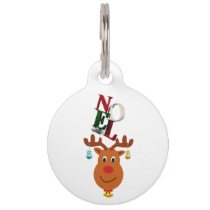 Noel Deer Bells Bauble Rudolf Snowflakes Christmas Pet ID Tag