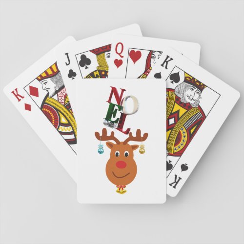 Noel Deer Bells Bauble Rudolf Snowflakes Christmas Playing Cards
