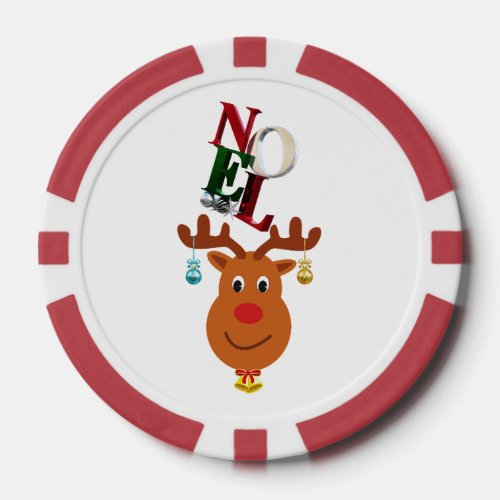 Noel Deer Bells Bauble Rudolf Snowflakes Christmas Poker Chips