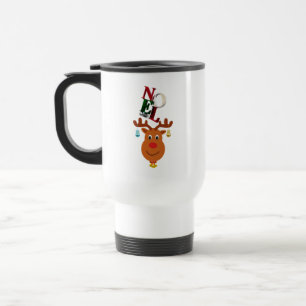 Noel Deer Bells Bauble Rudolf Snowflakes Christmas Travel Mug