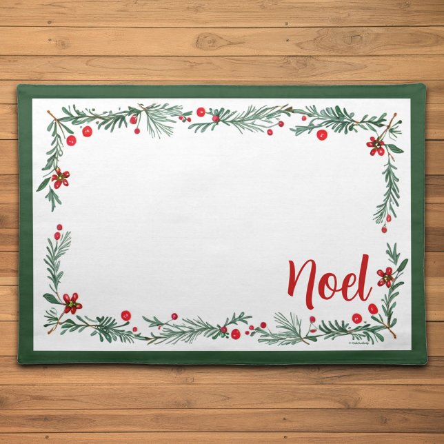 Noel Floral Christmas Placemat - Green (Creator Uploaded)