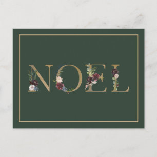Noel Floral Text Holiday Greeting