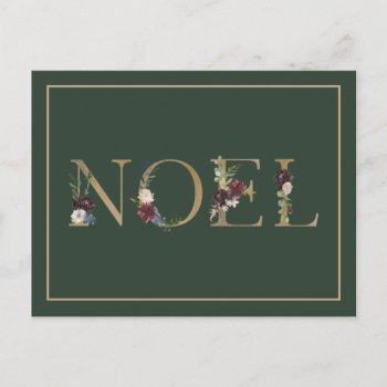 Noel Floral Text Holiday Greeting by DP_Holidays at Zazzle