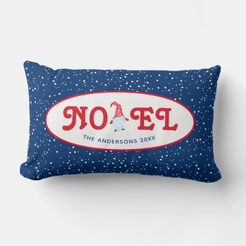 Noel Gnome Snowy Christmas Lumbar Pillow