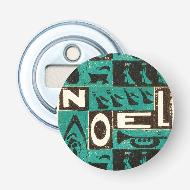 Noel Green Block Print Bottle Opener (Front)