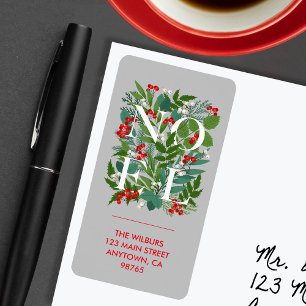 NOEL Greenery Berries Address Label