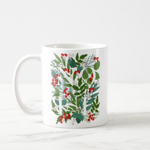 NOEL Greenery Berries Christmas Coffee Mug