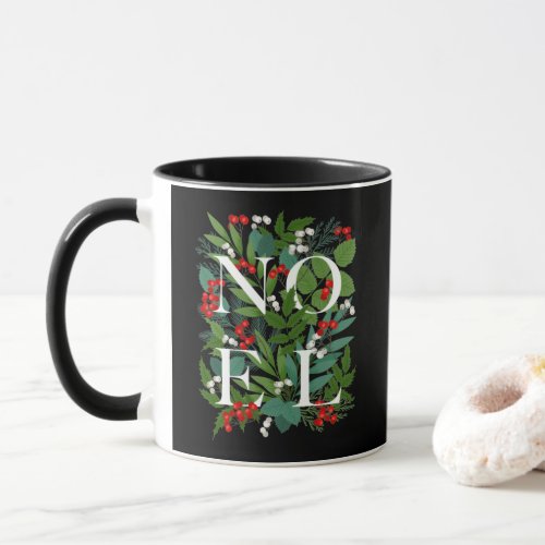 NOEL Greenery Berries Christmas Mug