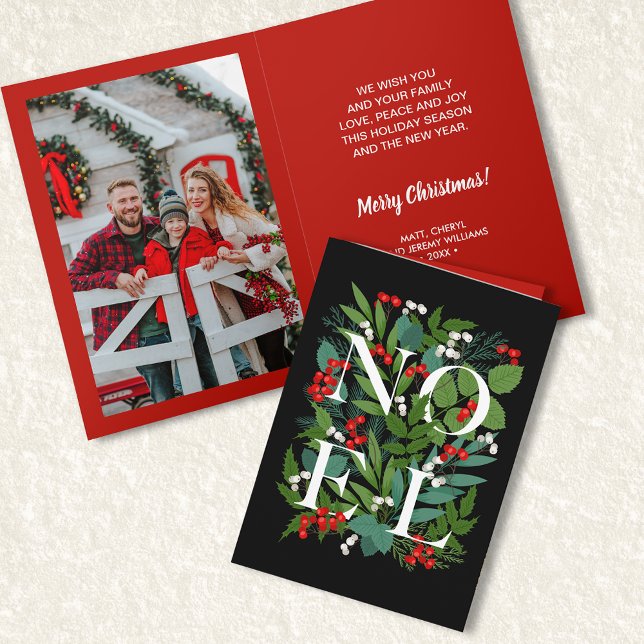 NOEL Greenery Berries Photo Card (Creator Uploaded)