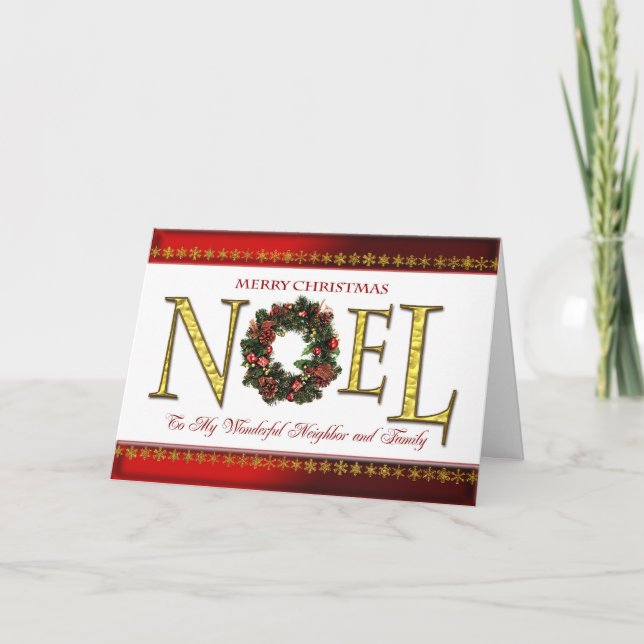 Noel greetings for Neighbor and family Holiday Card (Front)