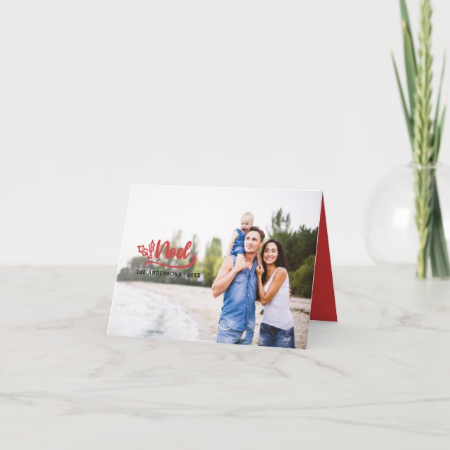 Noel hand drawn script Christmas holiday card (Front)