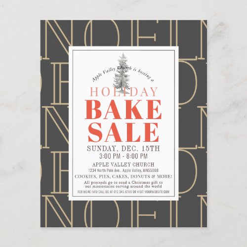 NOEL Holiday Bake Sale Dark Gray Flyer