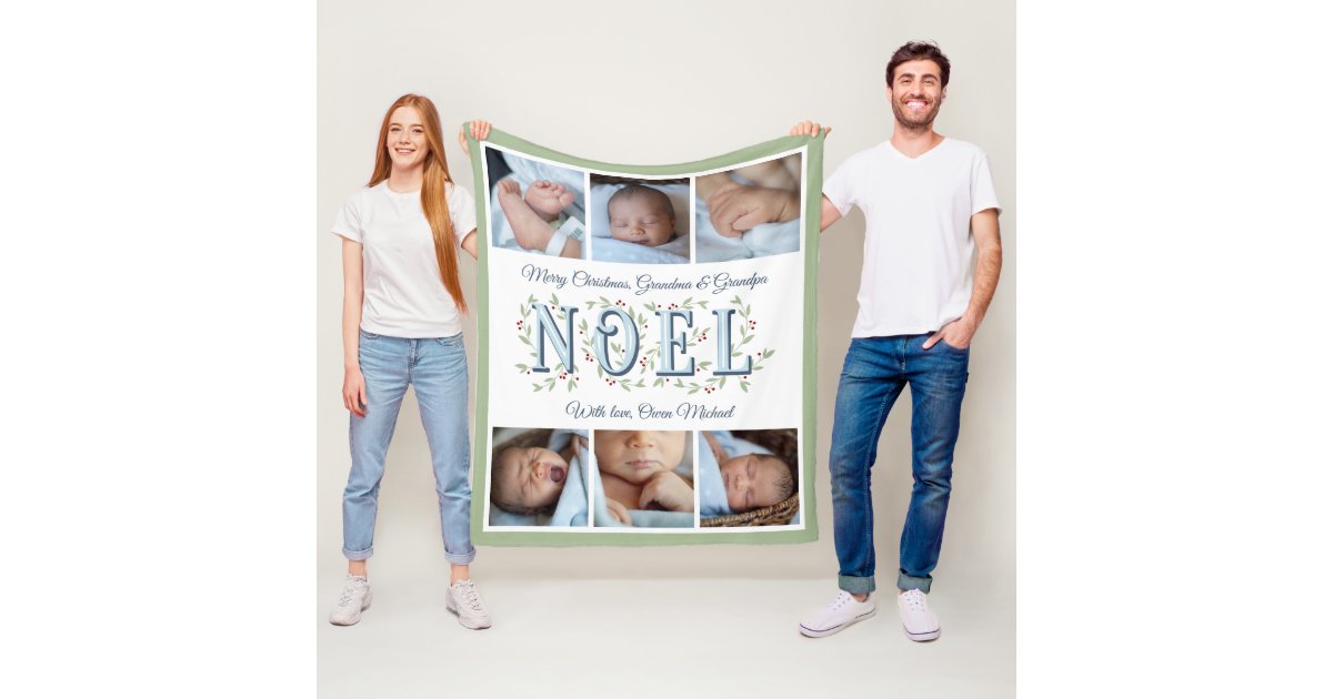 Download Noel Holly Berries Svg Photo Collage Christmas Fleece Blanket Zazzle Com