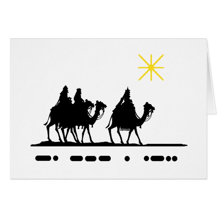 Noel in Morse Code Christmas Card with Wise Men