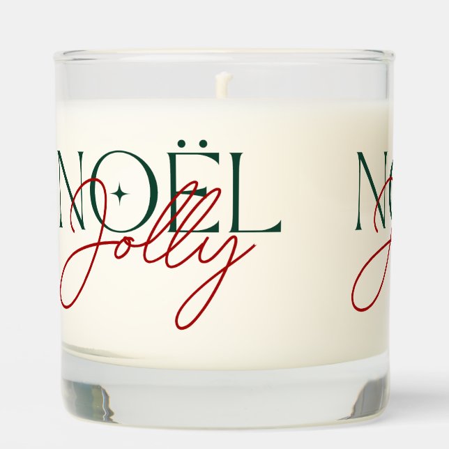 Noel Jolly Christmas typography Scented Candle (Front)