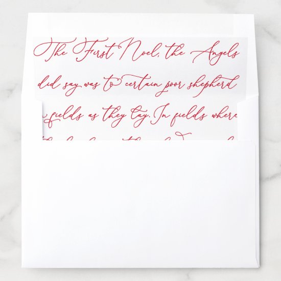 Noel Lyrics Calligraphy SVG Christmas Envelope Liner