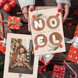 Noel Marshmallows Hot Cocoa Photo Holiday Card