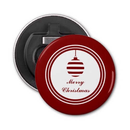 NOEL Merry Christmas Holiday Bauble Red And White Bottle Opener