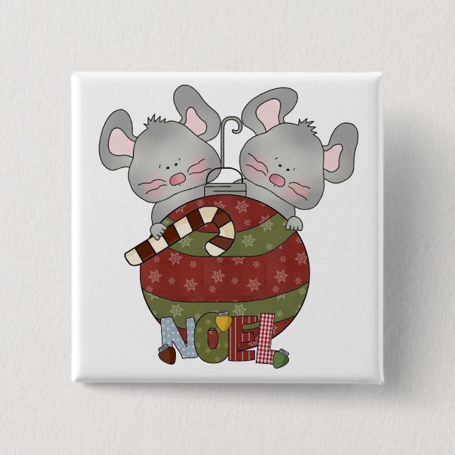 Noel Mice Holiday T-shirts and Gifts Pinback Button (Front)
