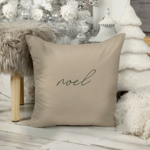 Noel  Minimalist Elegant Beige Christmas Pillow