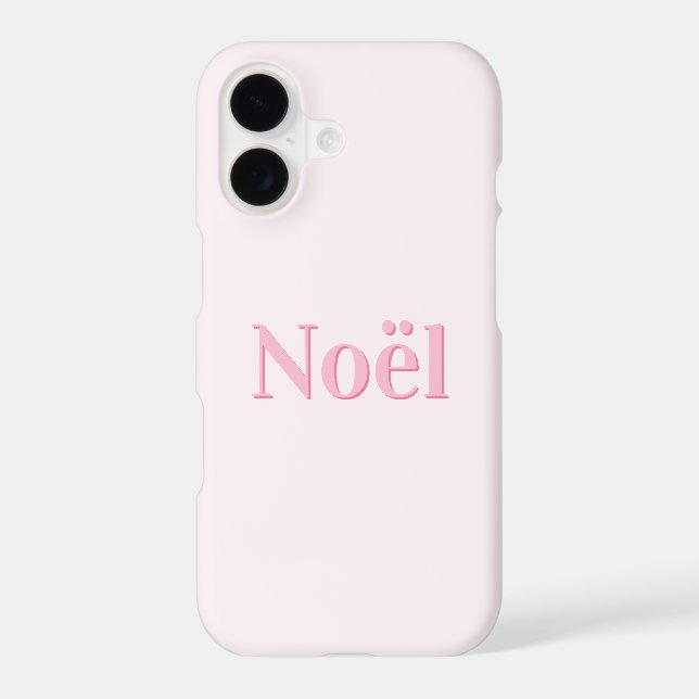 Noël Minimalist Pink iPhone Case (Back)