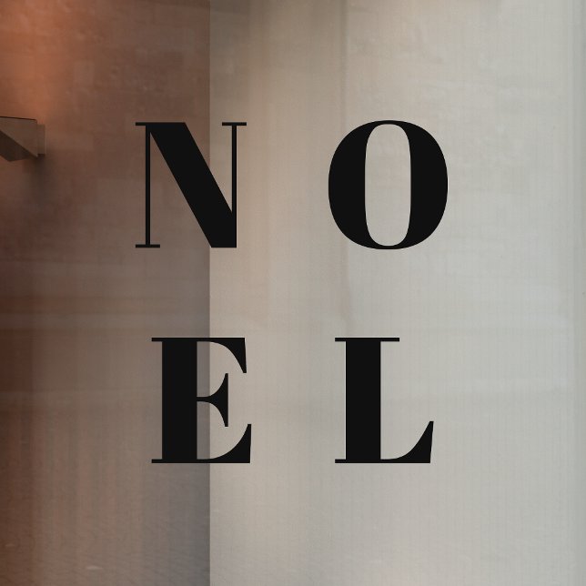 Noel | Modern Black Trendy Stylish Christmas Window Cling (Creator Uploaded)