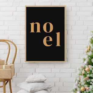 Noel Modern Gold Stylish Minimalist Christmas Poster