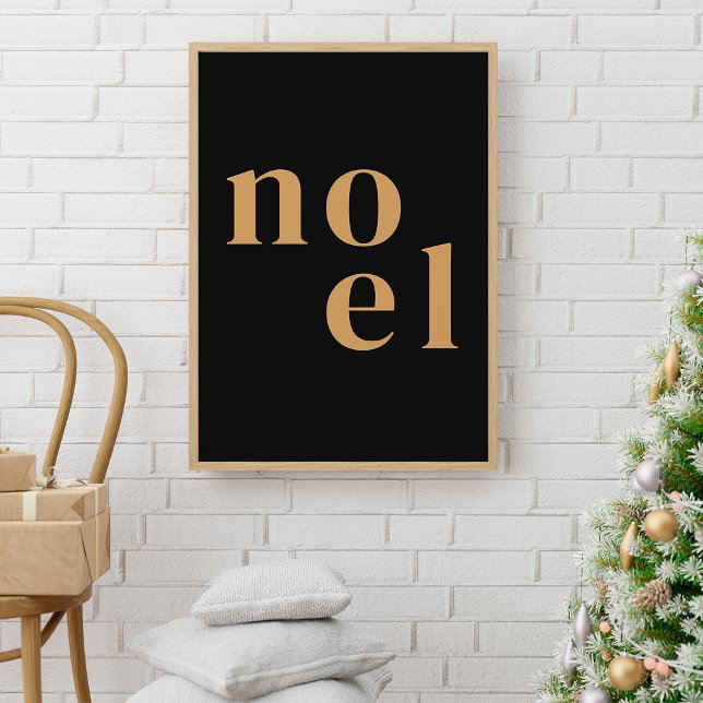 Noel | Modern Gold Stylish Minimalist Christmas Poster (Creator Uploaded)