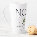 Noel modern typography business Christmas Holiday Latte Mug<br><div class="desc">Noel modern black and white typography business corporate Christmas coffee latte mug gift design. Modern watercolor Christmas tree design.</div>