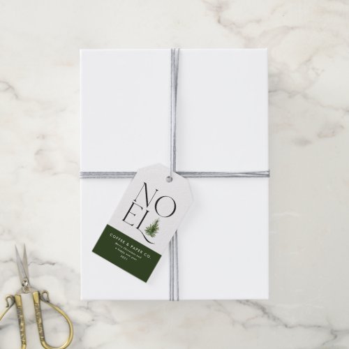 Noel modern typography corporate Holiday Gift Tags