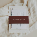 NOEL Modern Winter Burgundy Christmas Wedding Invitation Belly Band<br><div class="desc">This wedding invitation belly band features an elegant muted burgundy coloring and modern minimalist layout. Use this belly band for your rustic winter or Christmas holidy wedding or event. It pairs perfectly with anything from the rustic pine NOEL Collection.</div>