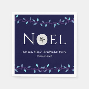  Noel Navy Blue Sand Dollar Nautical Christmas  Napkins