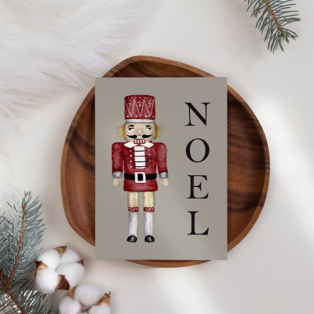 Noel Nutcracker Pine Holiday Christmas Card (Creator Uploaded)