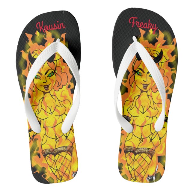Noel on Fire Flip Flops (Footbed)