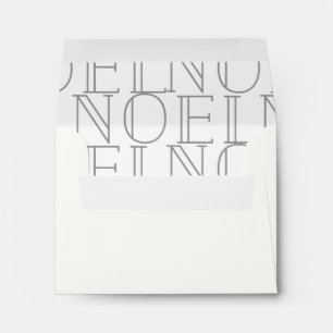 NOEL Pattern Christmas Tree White & Gray Envelope