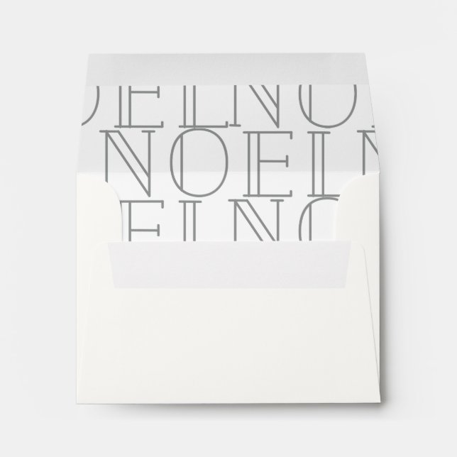 NOEL Pattern Christmas Tree White & Gray Envelope (Back (Bottom))