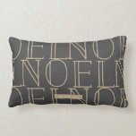 NOEL Pattern Dark Gray & Gold Lumbar Pillow<br><div class="desc">This minimalist and stylish holiday lumber pillow features a dark gray/black background with NOEL patterns in faux gold. Personalize it for your needs. You can find matching products at my store.</div>