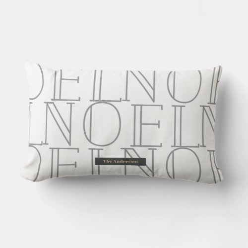 NOEL Pattern Gray  White  Lumbar Pillow