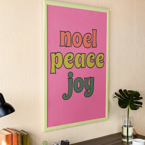 Noel Peace Joy Retro 1970s Style Poster