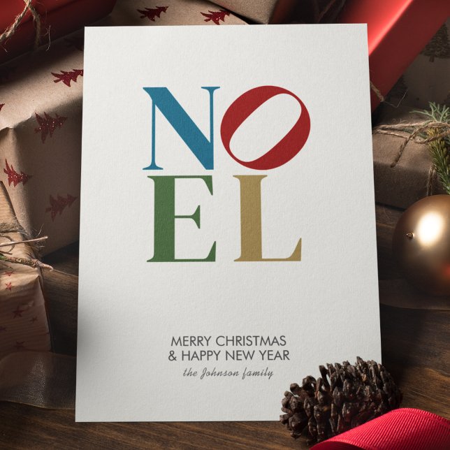 NOEL Pop Letter Art Inspired Christmas Holiday Card (Creator Uploaded)