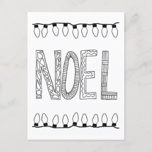NOEL Postcard for Coloring Fun