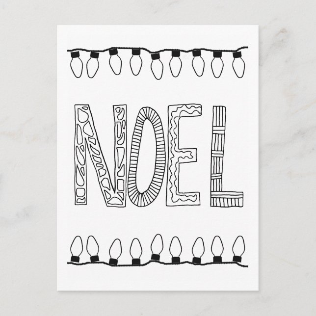 NOEL Postcard for Coloring Fun (Front)