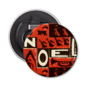 Noel Red Block Print Bottle Opener