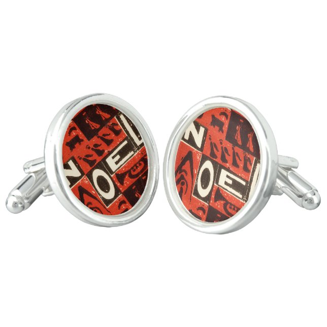 Noel Red Cufflinks (Angled)