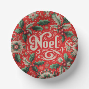 Noel Red & Green Paper Bowls