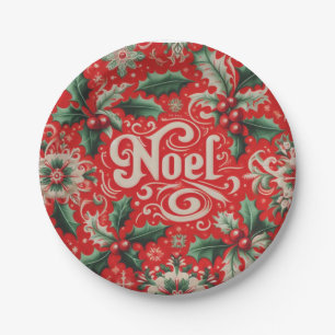 Noel Red & Green  Paper Plates