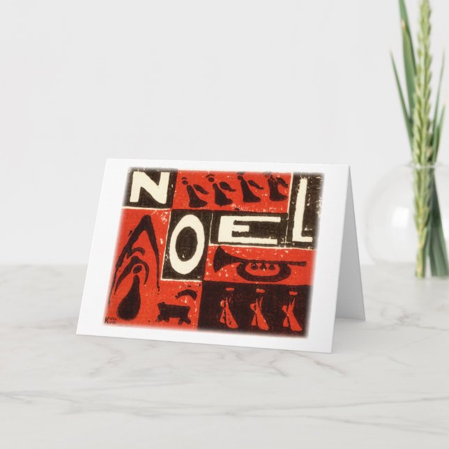 Noel Red Holiday Card (Front)